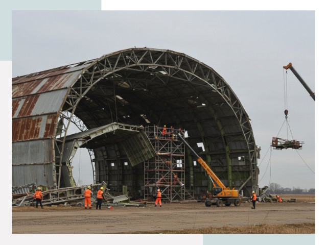 Демонтаж ангаров в Протвине